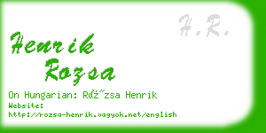 henrik rozsa business card
